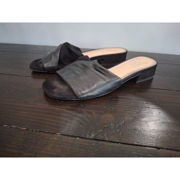 EUC Franco Sarto Frisco Black Leather Slide/Pre-owned, Sz. 8M - Picture 3 of 9